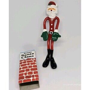 Amscan Bendable Santa Figure Vintage Rubber Doll Figurine VG+